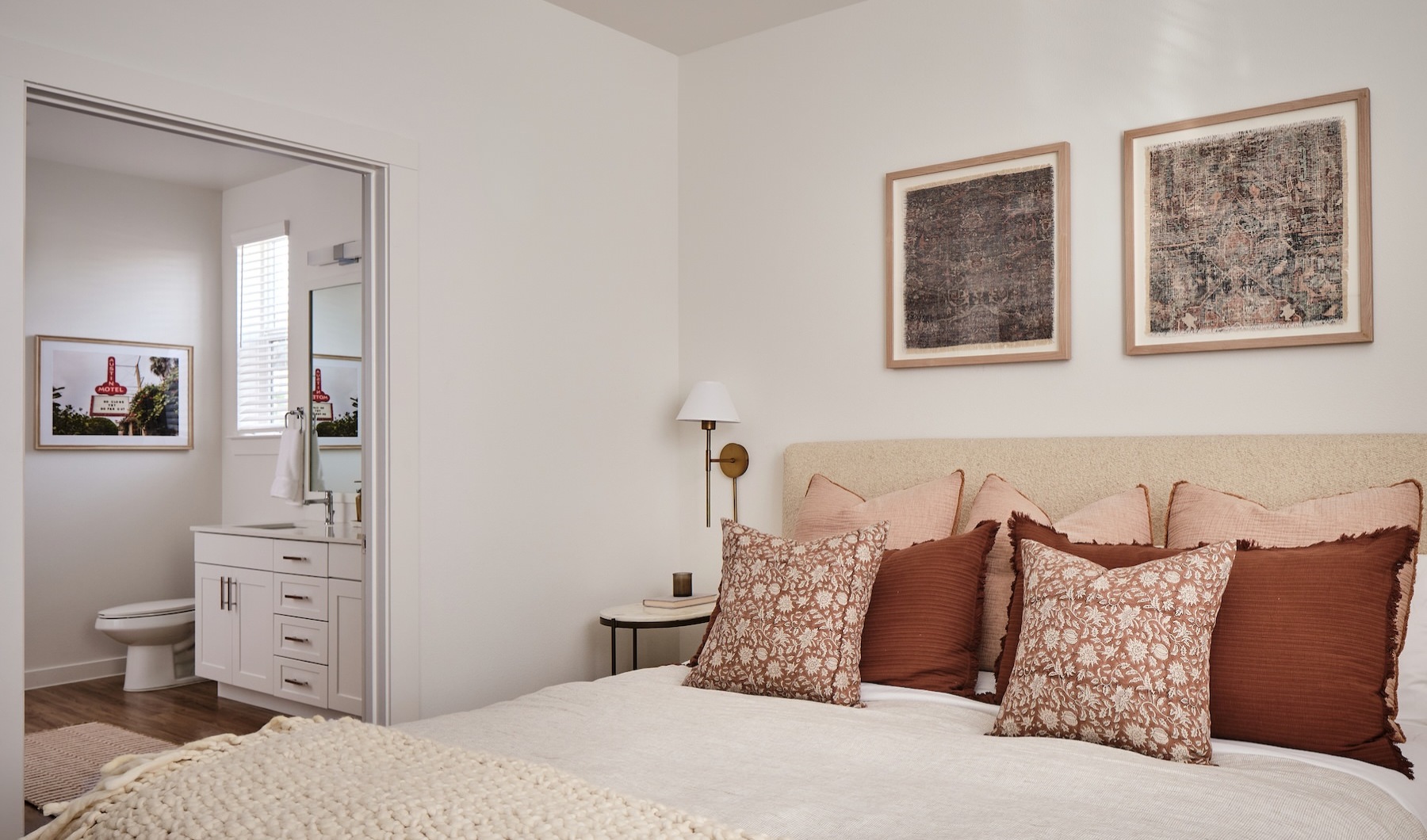 Bedroom interior at Citizen House Decker apartments in Austin Texas